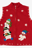 Vintage Red Mercer Street Studio Snowmen Ugly Christmas Vest (1990s)
