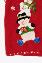 Vintage Red Mercer Street Studio Snowmen Ugly Christmas Vest (1990s)