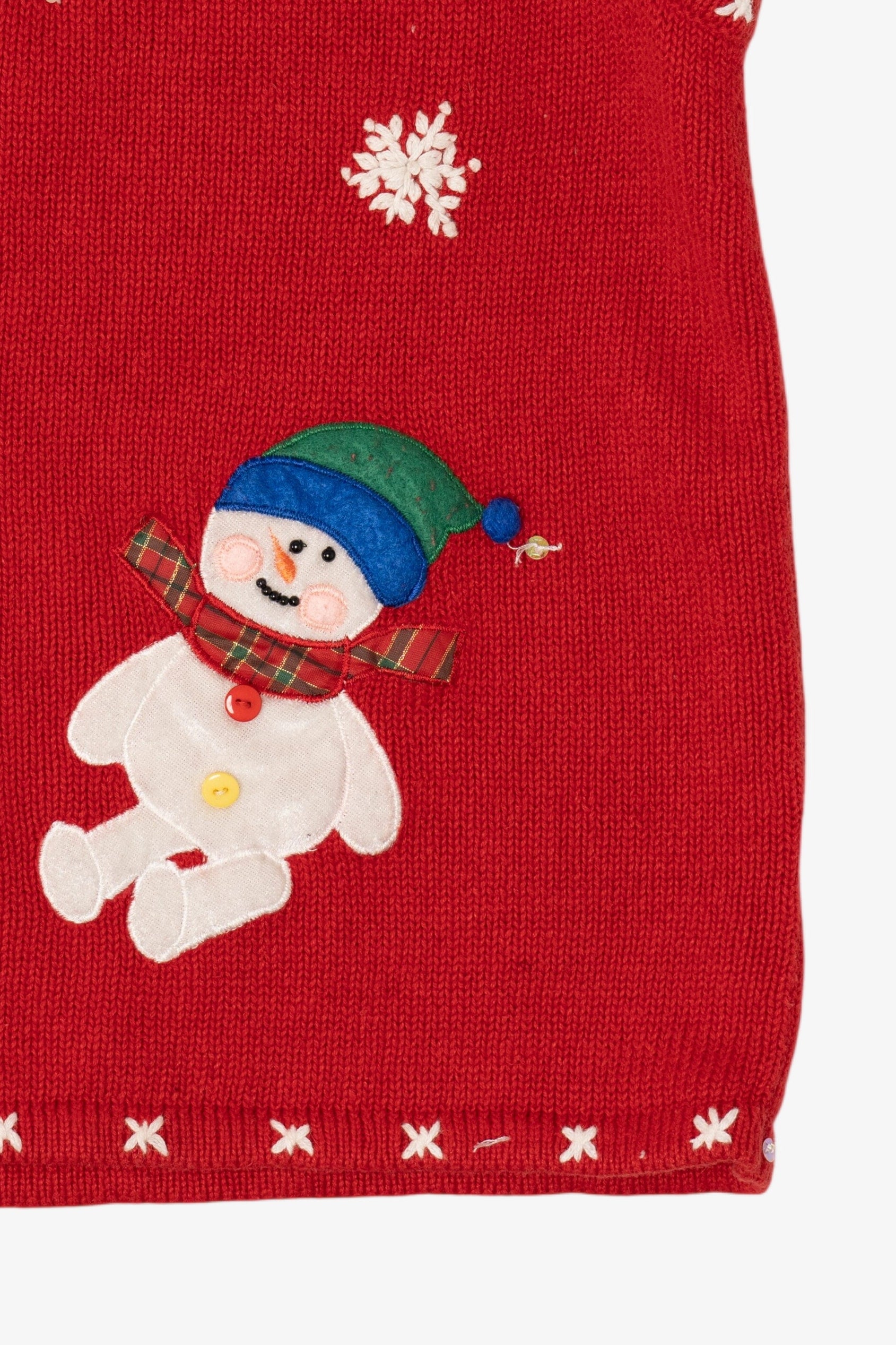 Vintage Red Mercer Street Studio Snowmen Ugly Christmas Vest (1990s)
