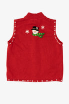 Vintage Red Mercer Street Studio Snowmen Ugly Christmas Vest (1990s)