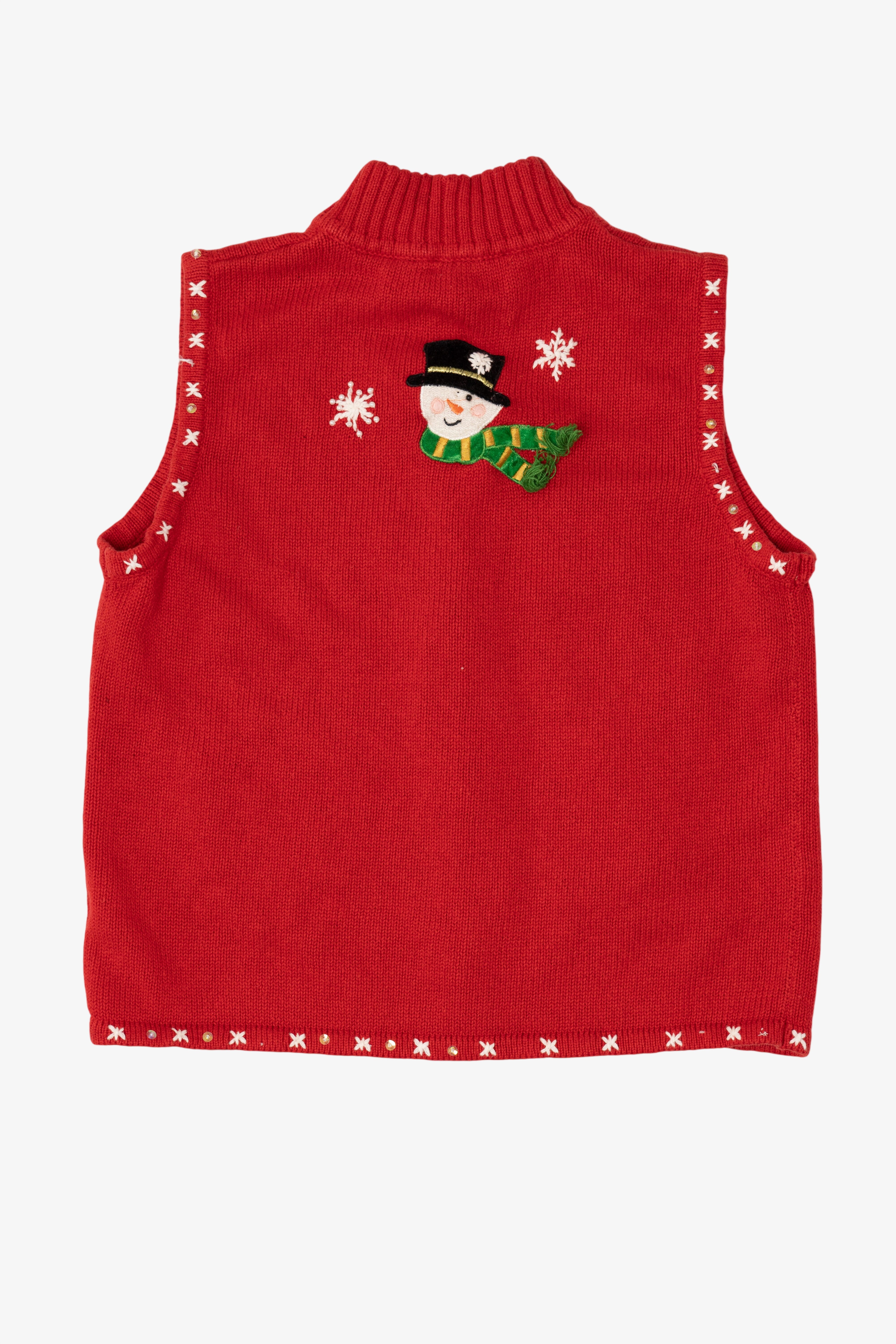 Vintage Red Mercer Street Studio Snowmen Ugly Christmas Vest (1990s)