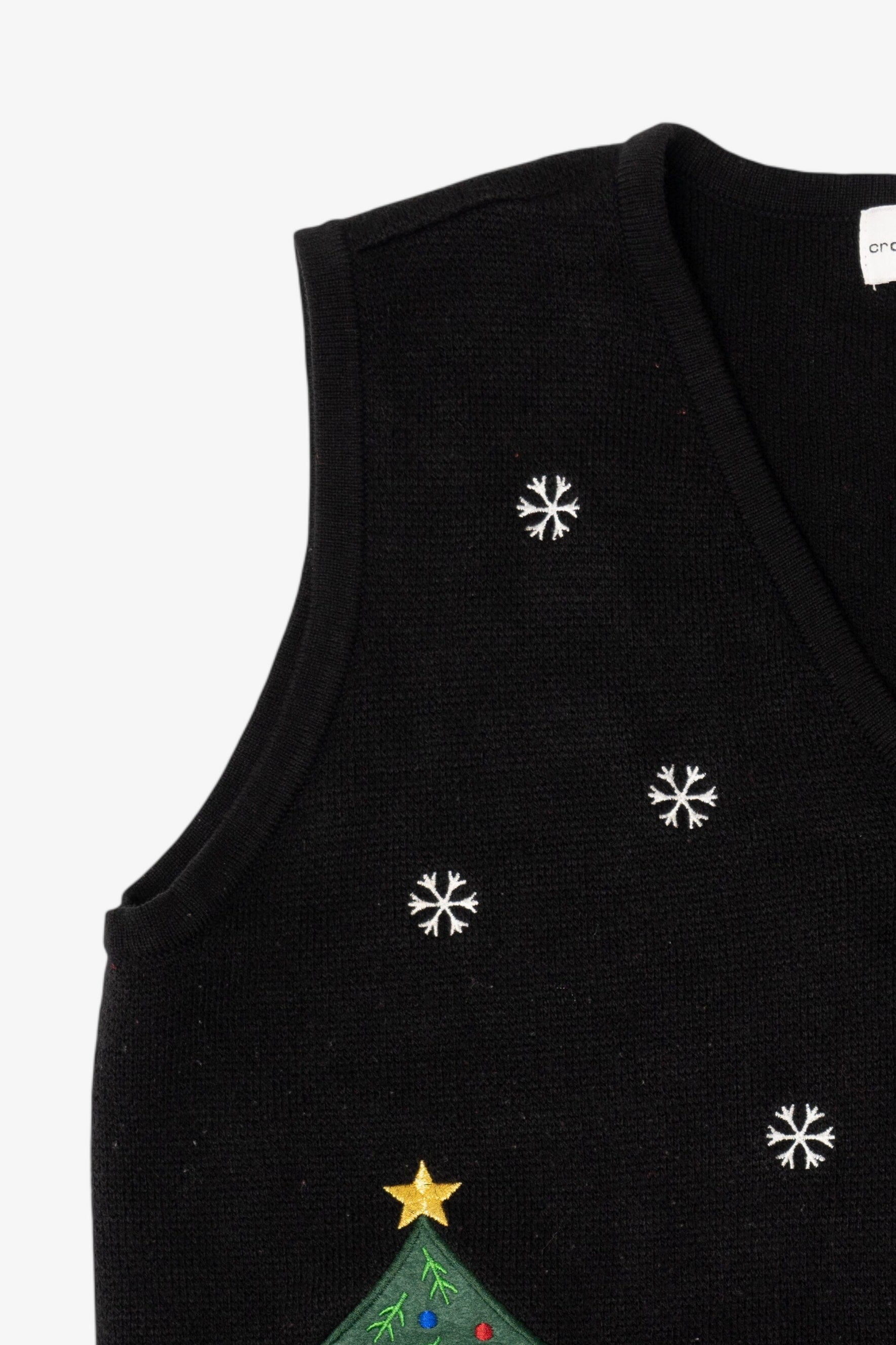 Vintage Black Croft & Barrow Snowmen Ugly Christmas Vest (2000s)