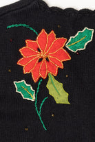 Vintage Black Studio Joy Poinsettias Ugly Christmas Vest (1990s)