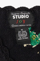 Vintage Black Studio Joy Poinsettias Ugly Christmas Vest (1990s)