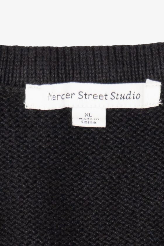 Vintage Black Mercer Street Studio Reindeer Ugly Christmas Vest (1990s)