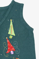 Vintage Green Trees And Presents Ugly Christmas Vest (2000s)