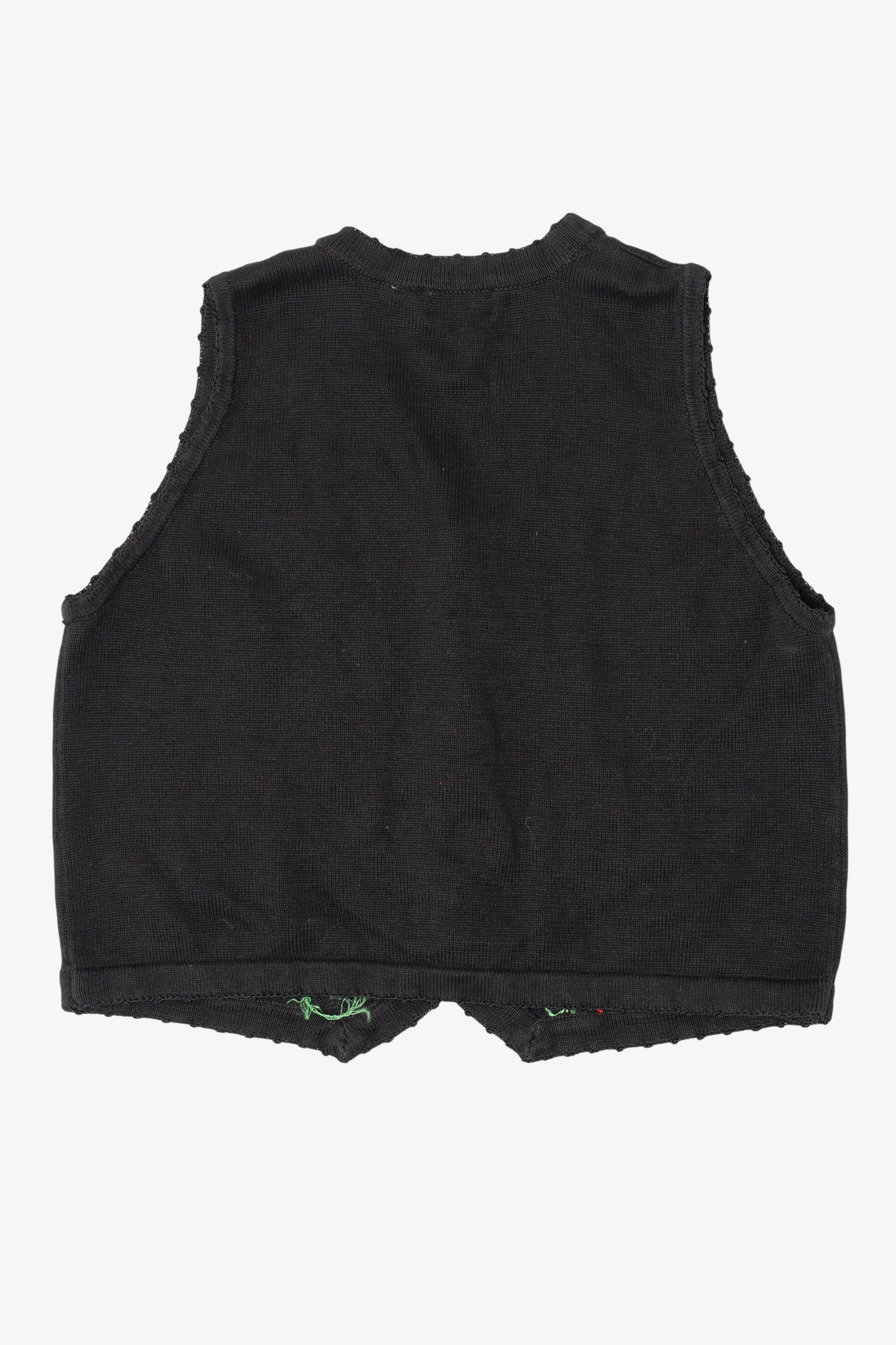 Vintage Black Arriviste Holly Ugly Christmas Vest (1990s)