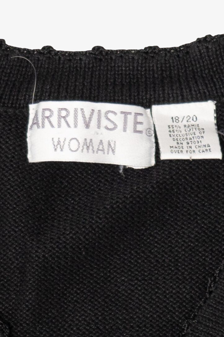 Vintage Black Arriviste Holly Ugly Christmas Vest (1990s)
