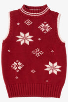 Vintage Red Tommy Hilfiger Snowflakes Ugly Christmas Vest (2000s)