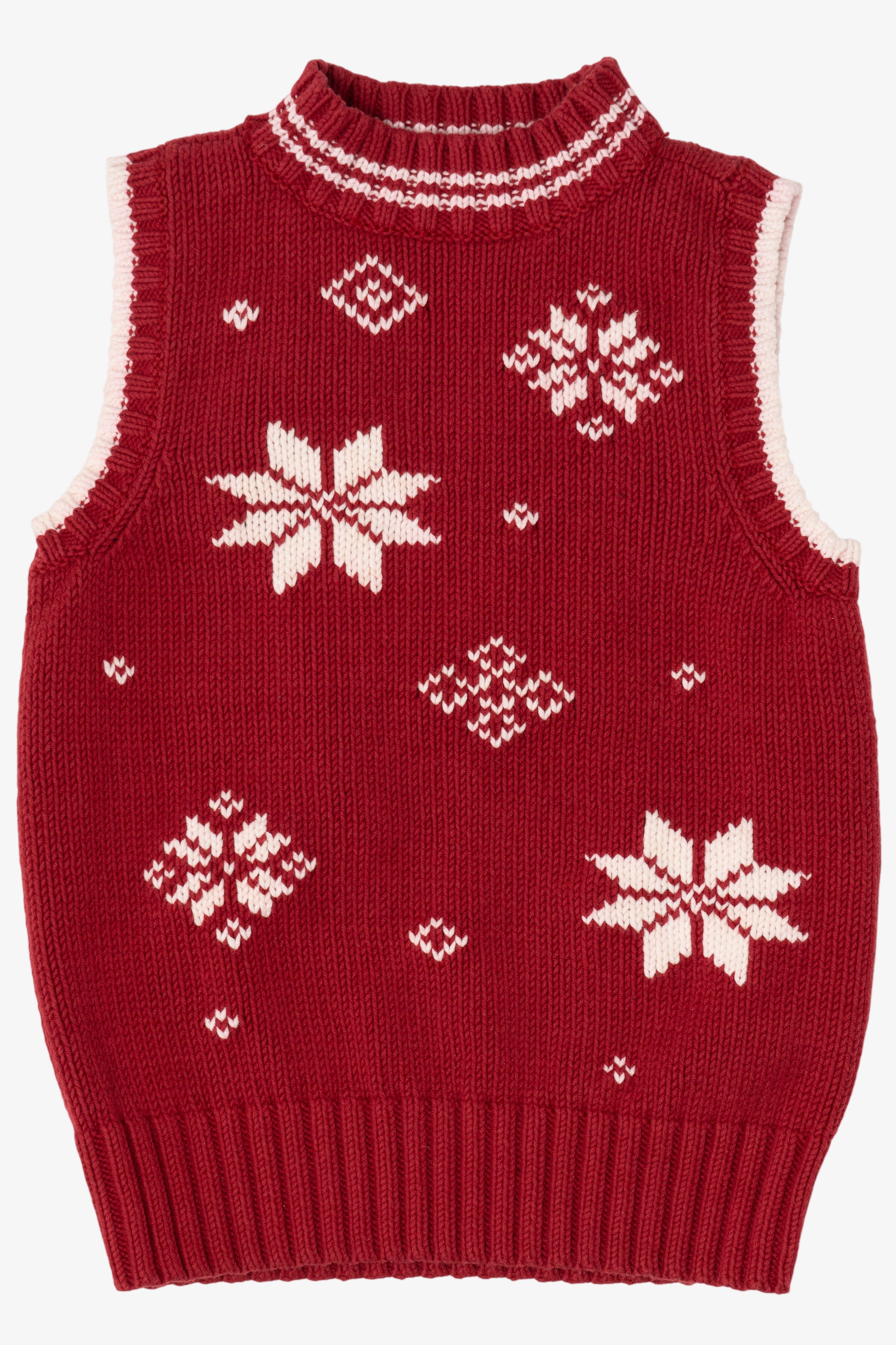 Vintage Red Tommy Hilfiger Snowflakes Ugly Christmas Vest (2000s)