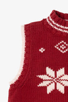 Vintage Red Tommy Hilfiger Snowflakes Ugly Christmas Vest (2000s)