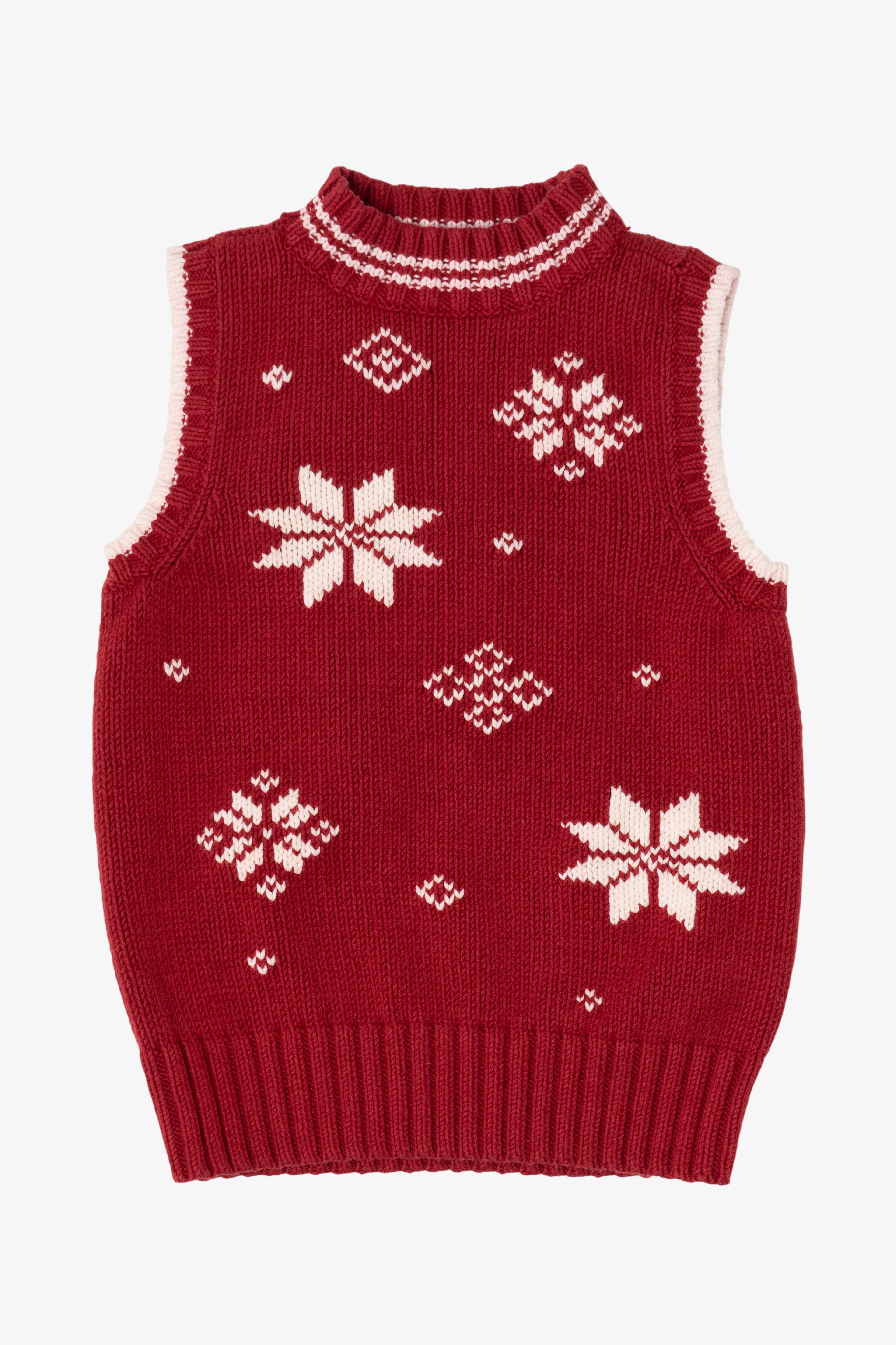 Vintage Red Tommy Hilfiger Snowflakes Ugly Christmas Vest (2000s)