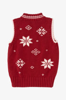 Vintage Red Tommy Hilfiger Snowflakes Ugly Christmas Vest (2000s)