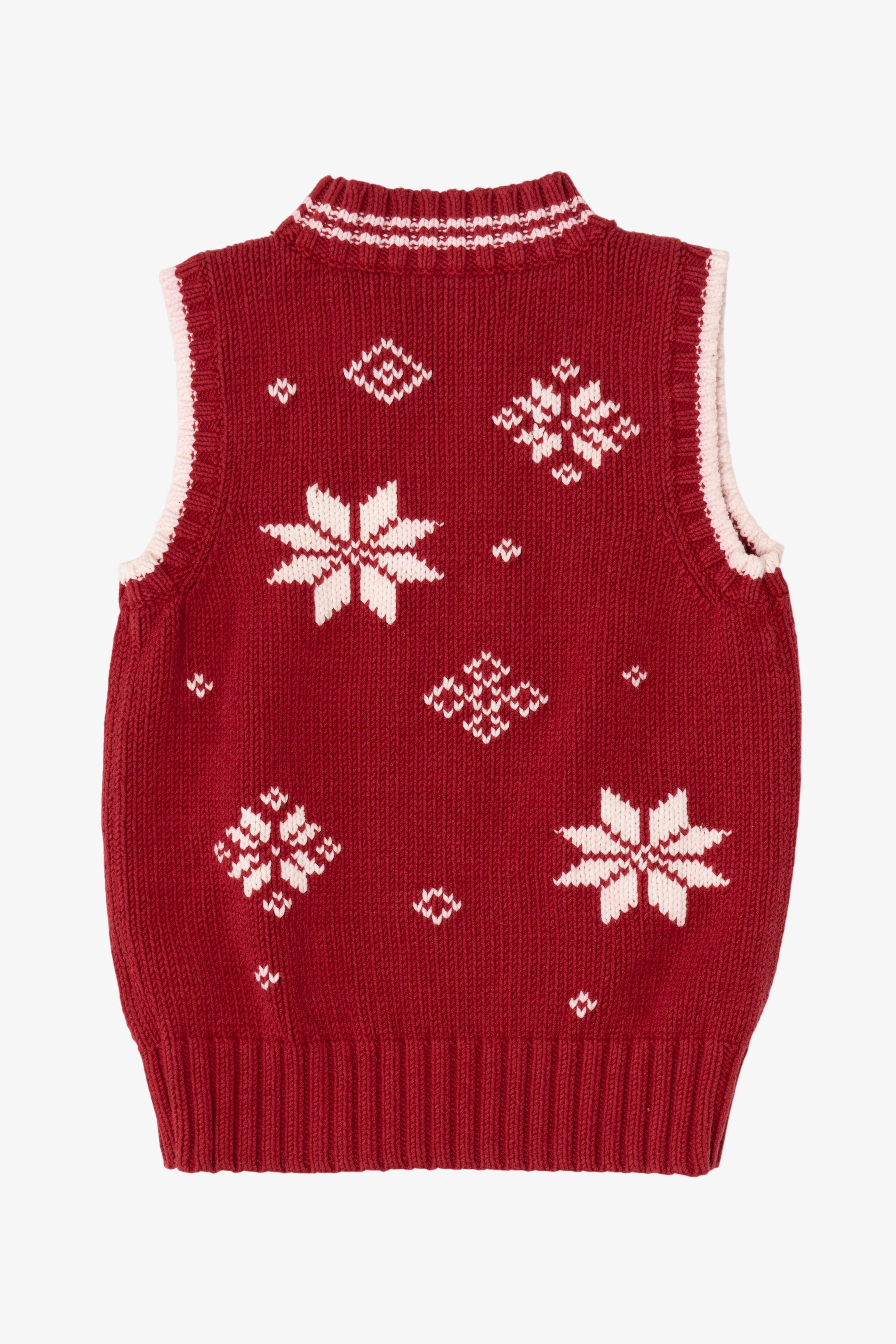 Vintage Red Tommy Hilfiger Snowflakes Ugly Christmas Vest (2000s)