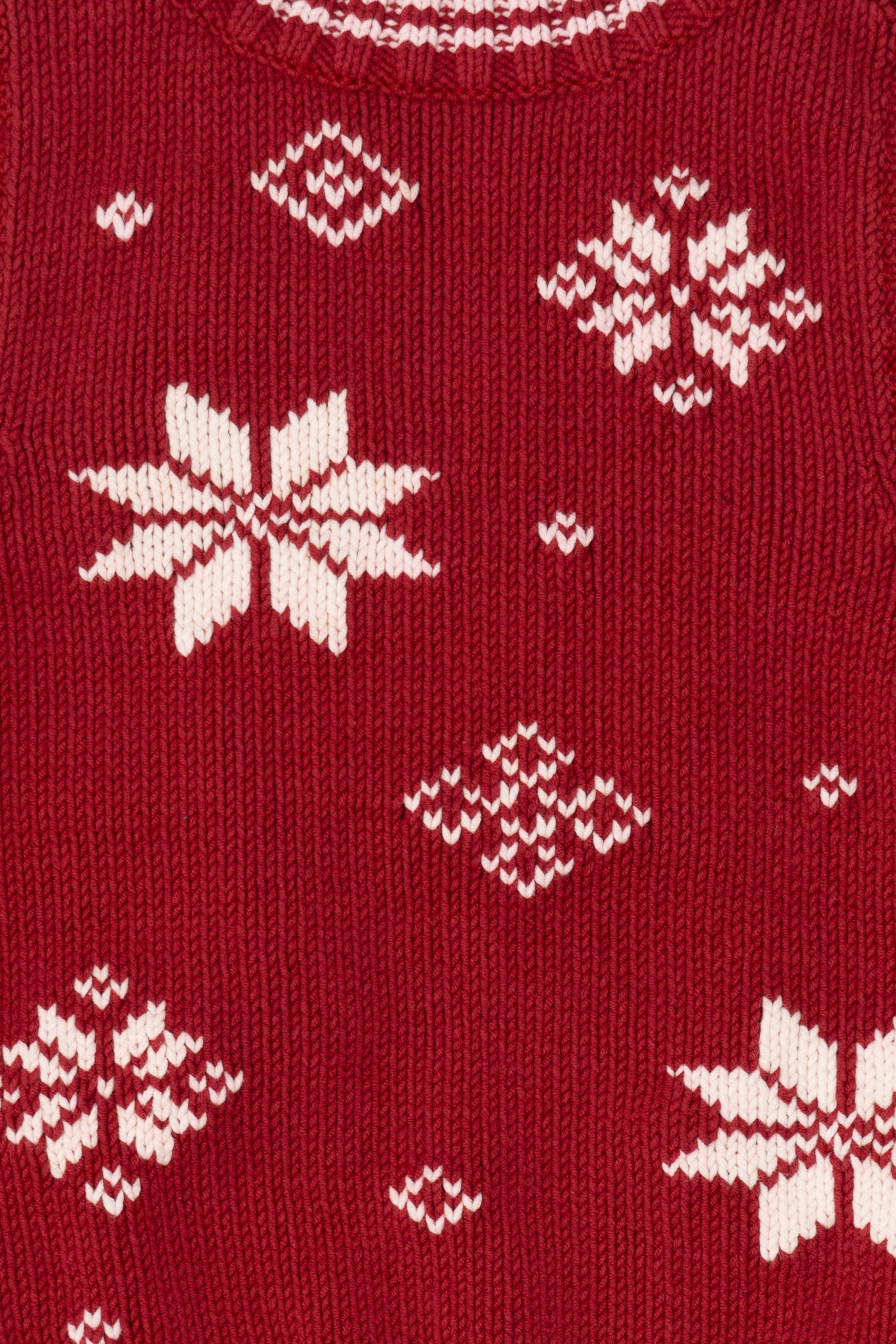 Vintage Red Tommy Hilfiger Snowflakes Ugly Christmas Vest (2000s)