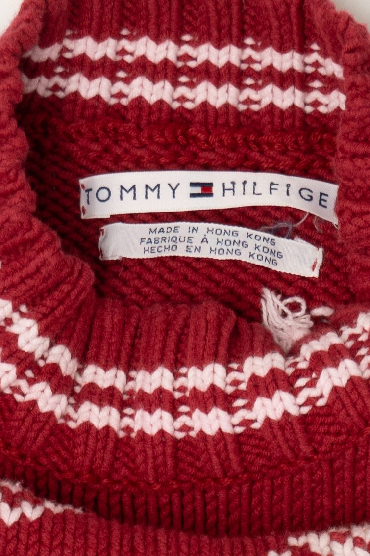 Vintage Red Tommy Hilfiger Snowflakes Ugly Christmas Vest (2000s)