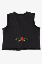 Vintage Black Studio Joy Poinsettias Ugly Christmas Vest (1990s)