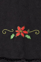 Vintage Black Studio Joy Poinsettias Ugly Christmas Vest (1990s)