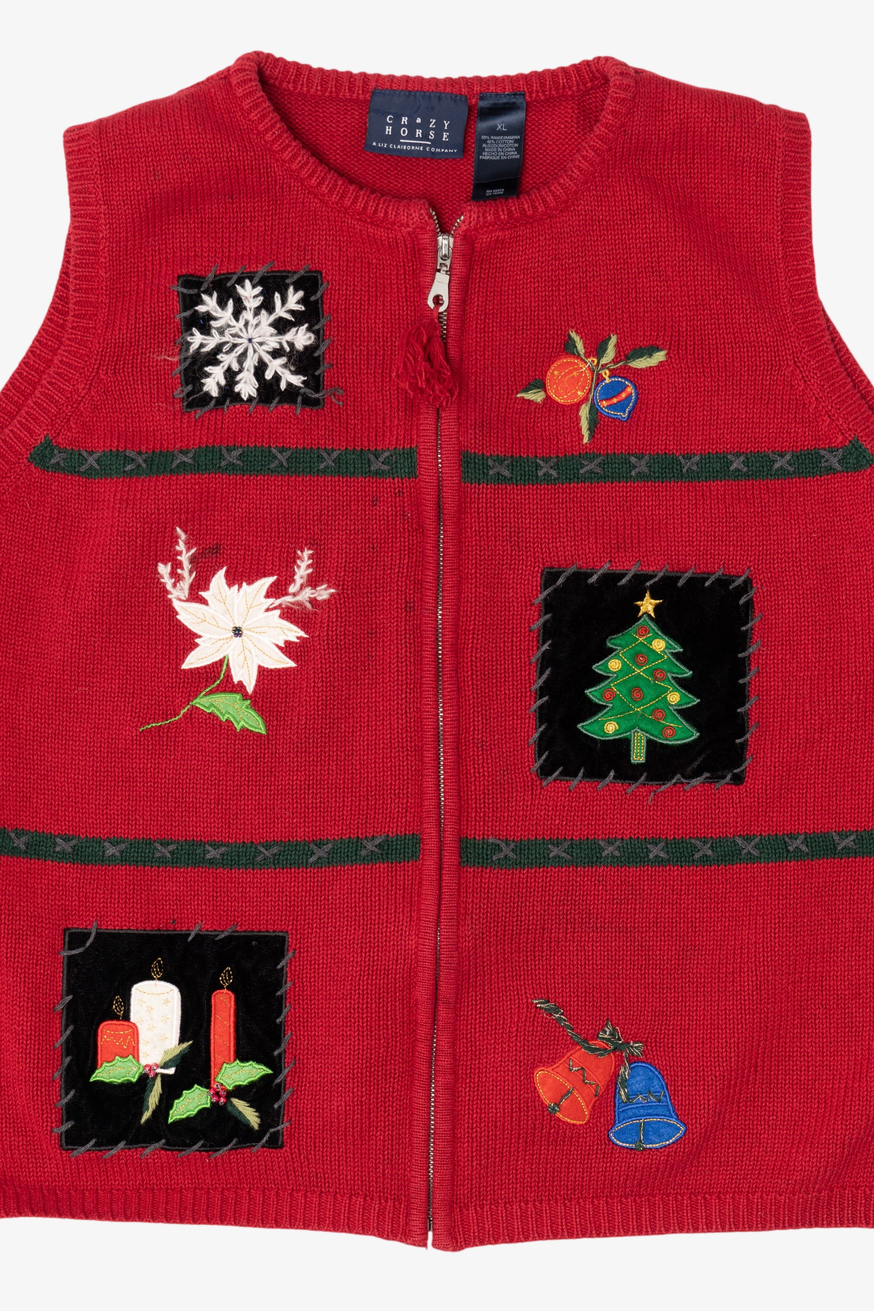 Vintage Red Crazy Horse Ugly Christmas Vest (2000s)