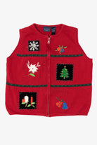 Vintage Red Crazy Horse Ugly Christmas Vest (2000s)