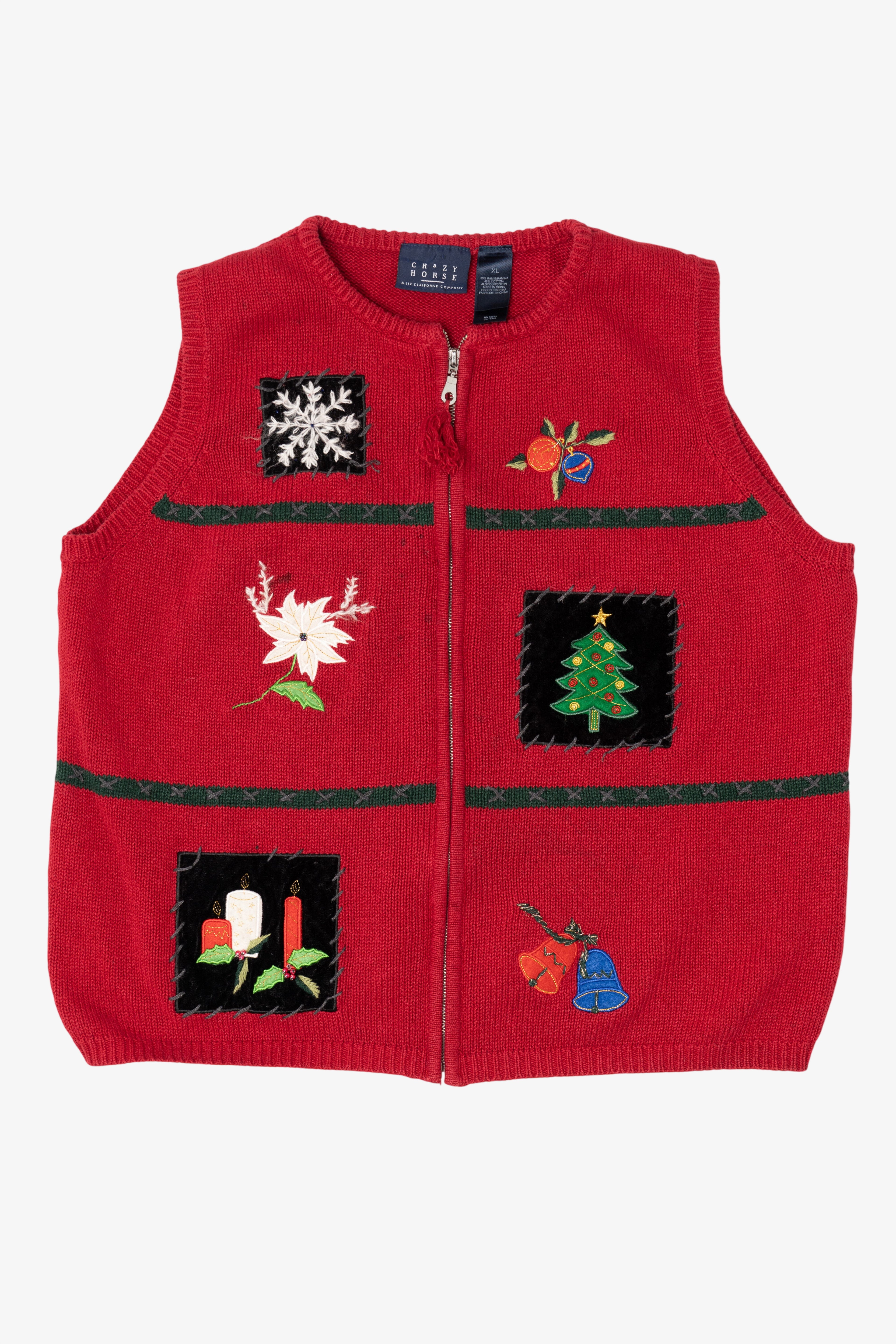 Vintage Red Crazy Horse Ugly Christmas Vest (2000s)