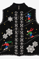 Vintage Black Studio Joy Skiing Ugly Christmas Vest (1990s)
