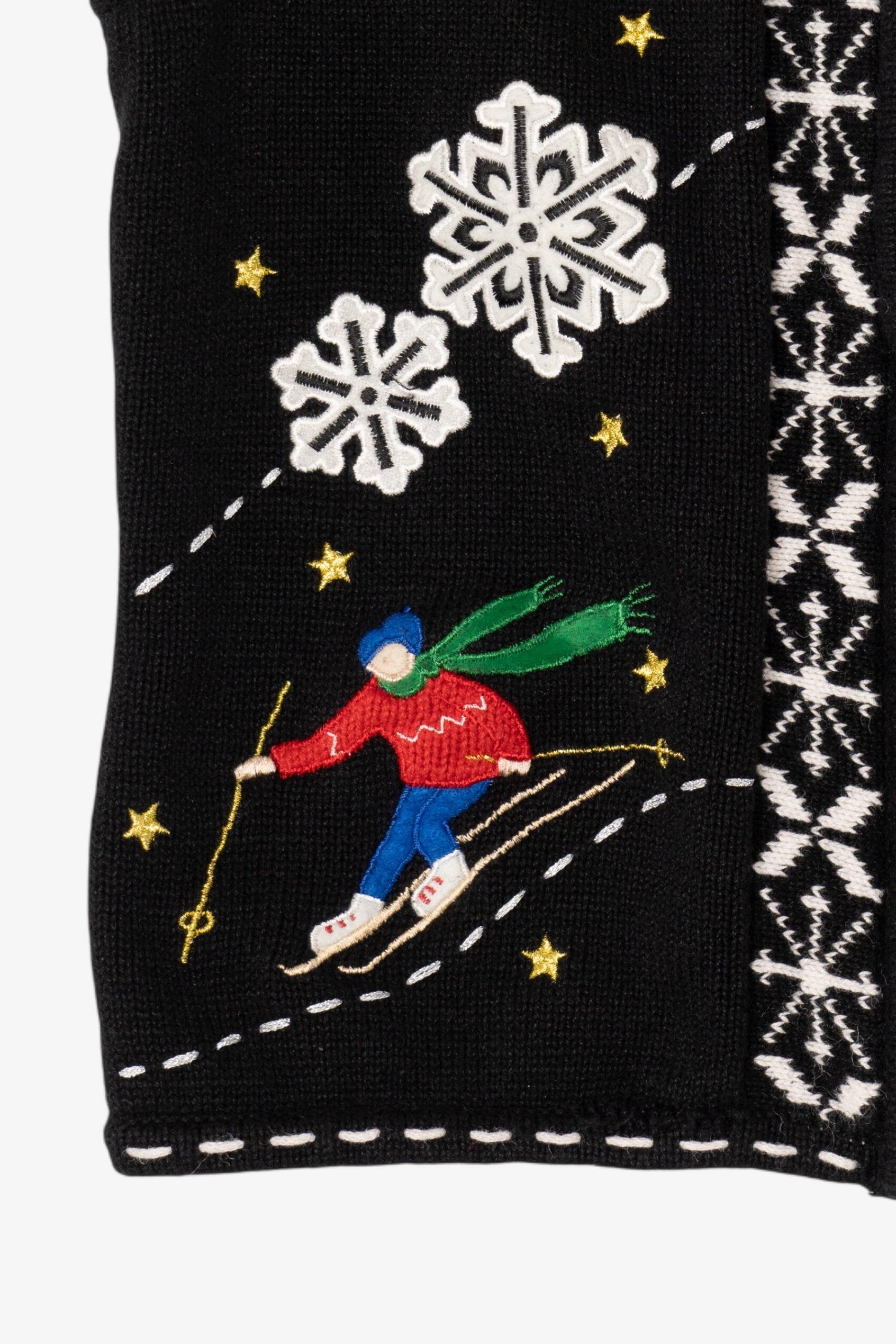 Vintage Black Studio Joy Skiing Ugly Christmas Vest (1990s)