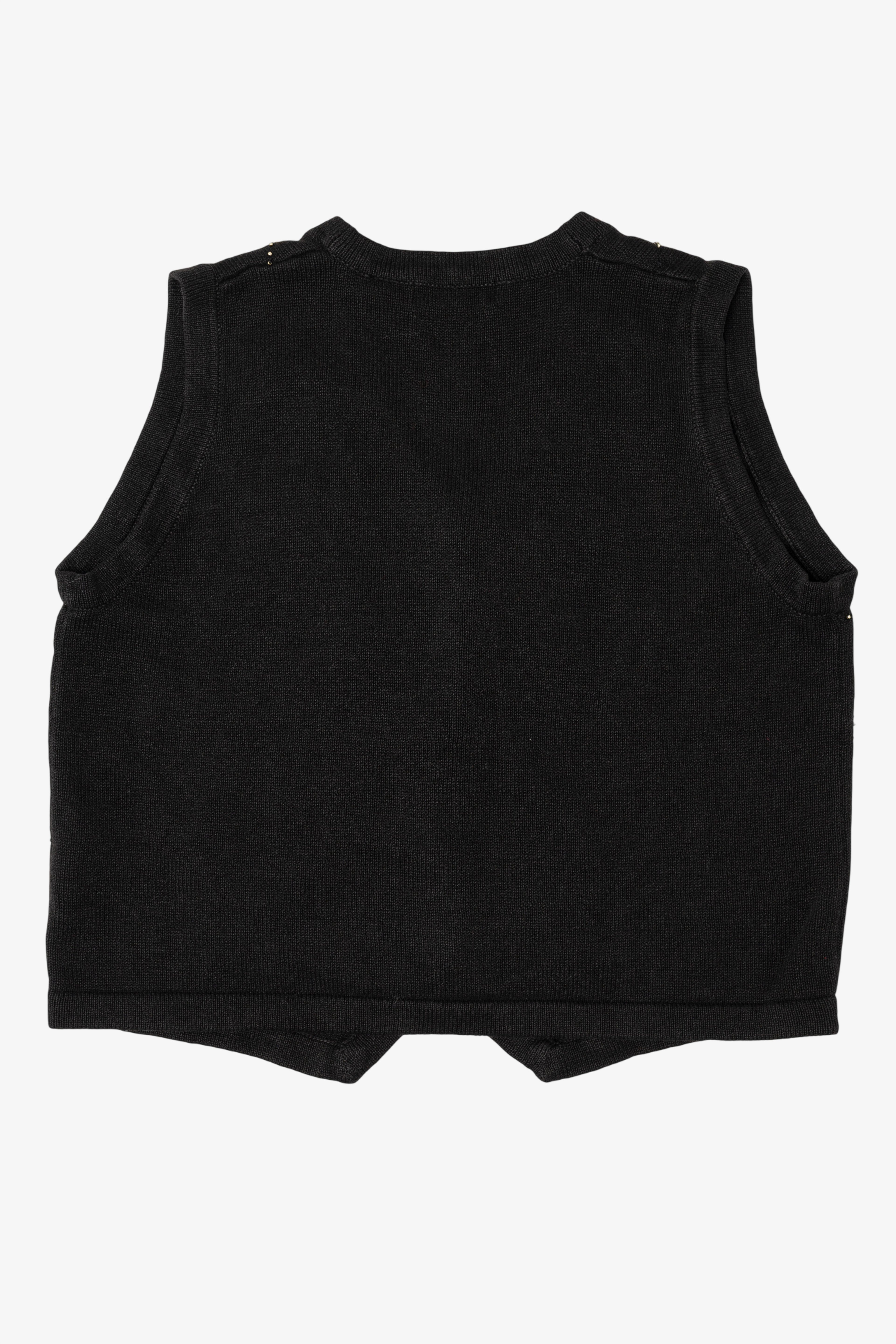 Vintage Black Victoria Jones Poinsettias Ugly Christmas Vest (1990s)