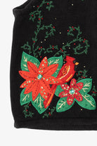 Vintage Black Cardinals And Poinsettias Ugly Christmas Vest (2000s)