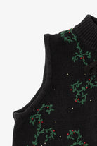 Vintage Black Cardinals And Poinsettias Ugly Christmas Vest (2000s)