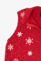 Vintage Red Studio Joy Snowflakes Ugly Christmas Vest (1990s)