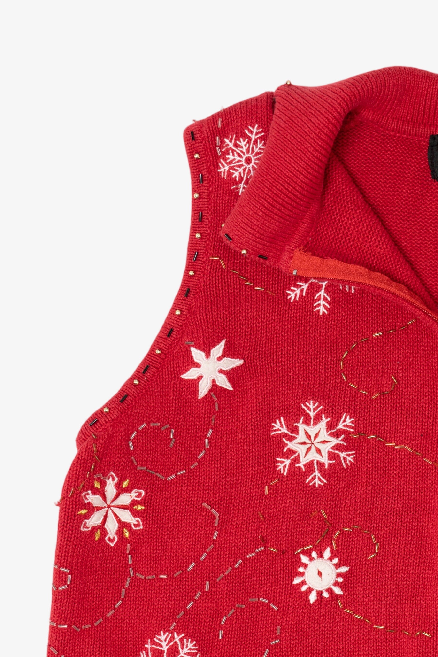 Vintage Red Studio Joy Snowflakes Ugly Christmas Vest (1990s)