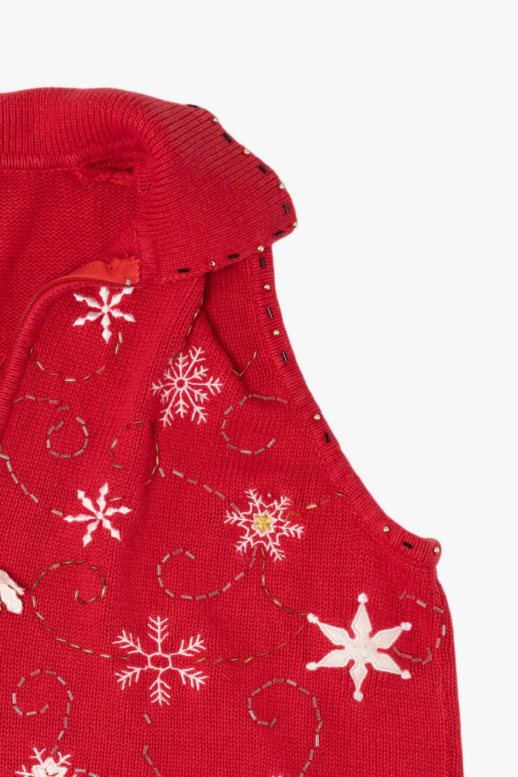 Vintage Red Studio Joy Snowflakes Ugly Christmas Vest (1990s)