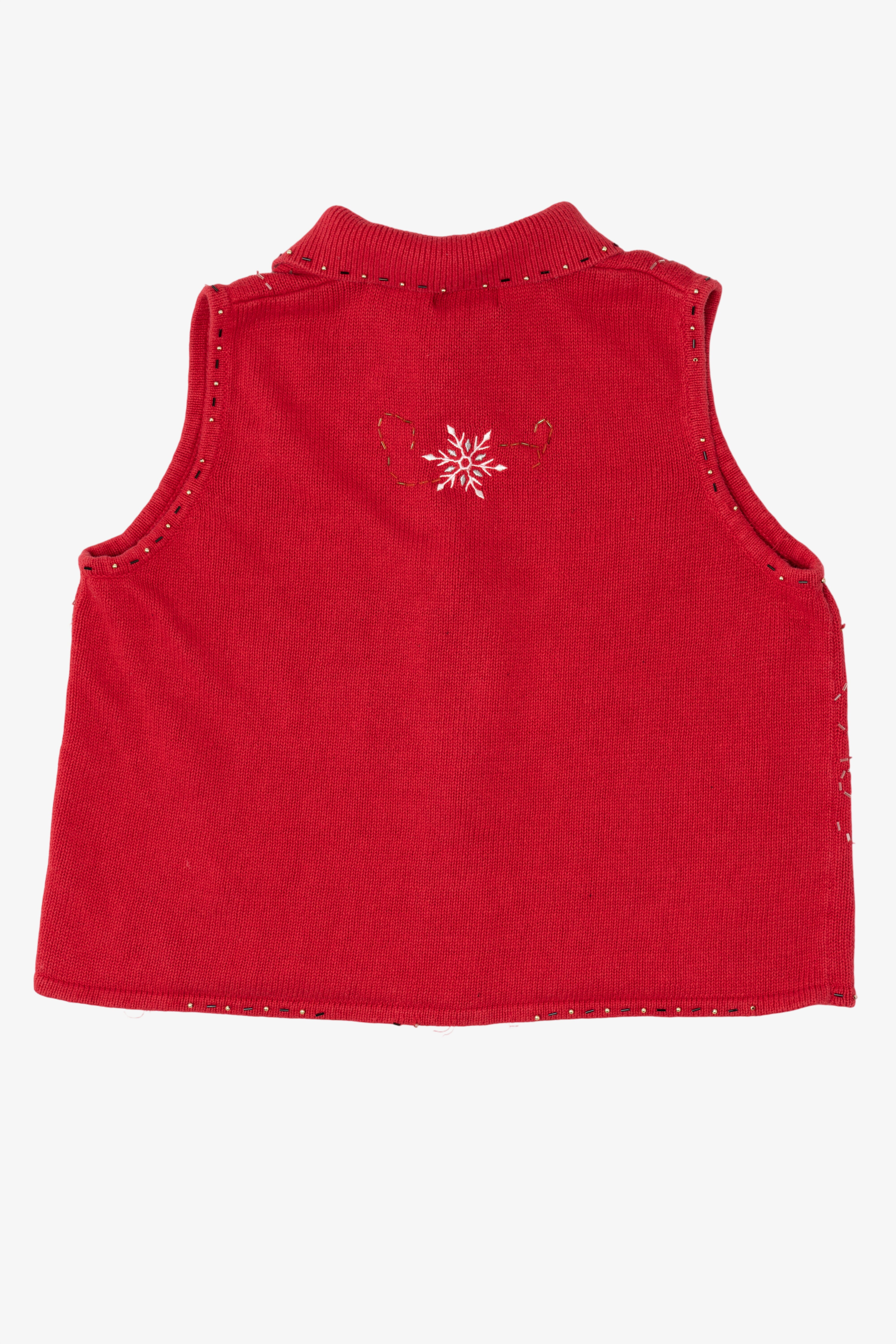 Vintage Red Studio Joy Snowflakes Ugly Christmas Vest (1990s)