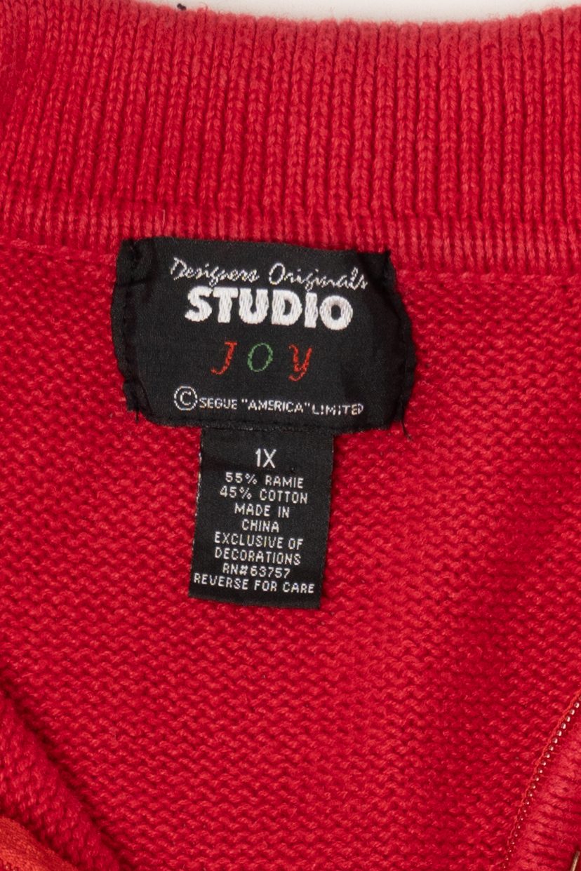 Vintage Red Studio Joy Snowflakes Ugly Christmas Vest (1990s)