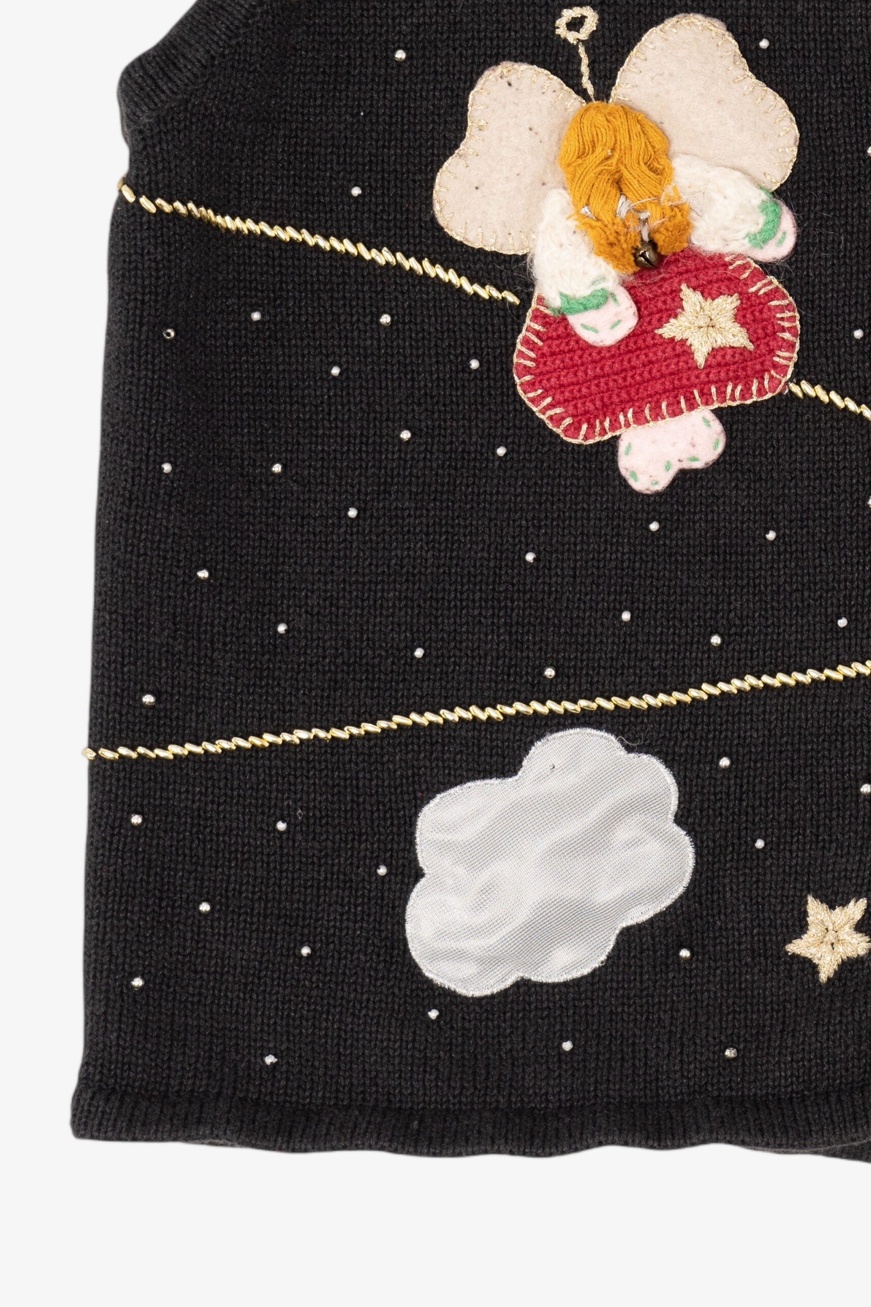 Vintage Black Bobbie Brooks Angels Ugly Christmas Vest (1990s)