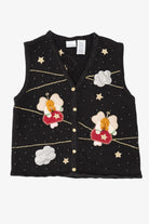 Vintage Black Bobbie Brooks Angels Ugly Christmas Vest (1990s)