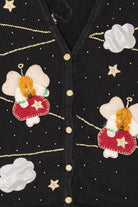 Vintage Black Bobbie Brooks Angels Ugly Christmas Vest (1990s)