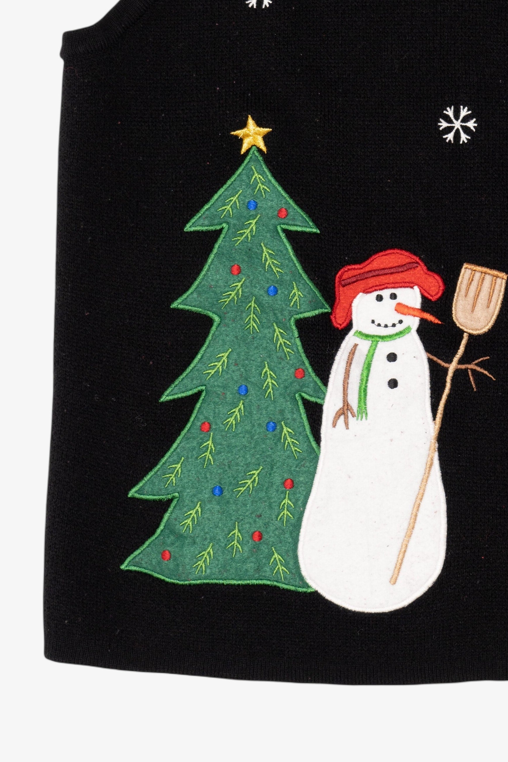Vintage Black Croft & Barrow Snowmen Ugly Christmas Vest (2000s)