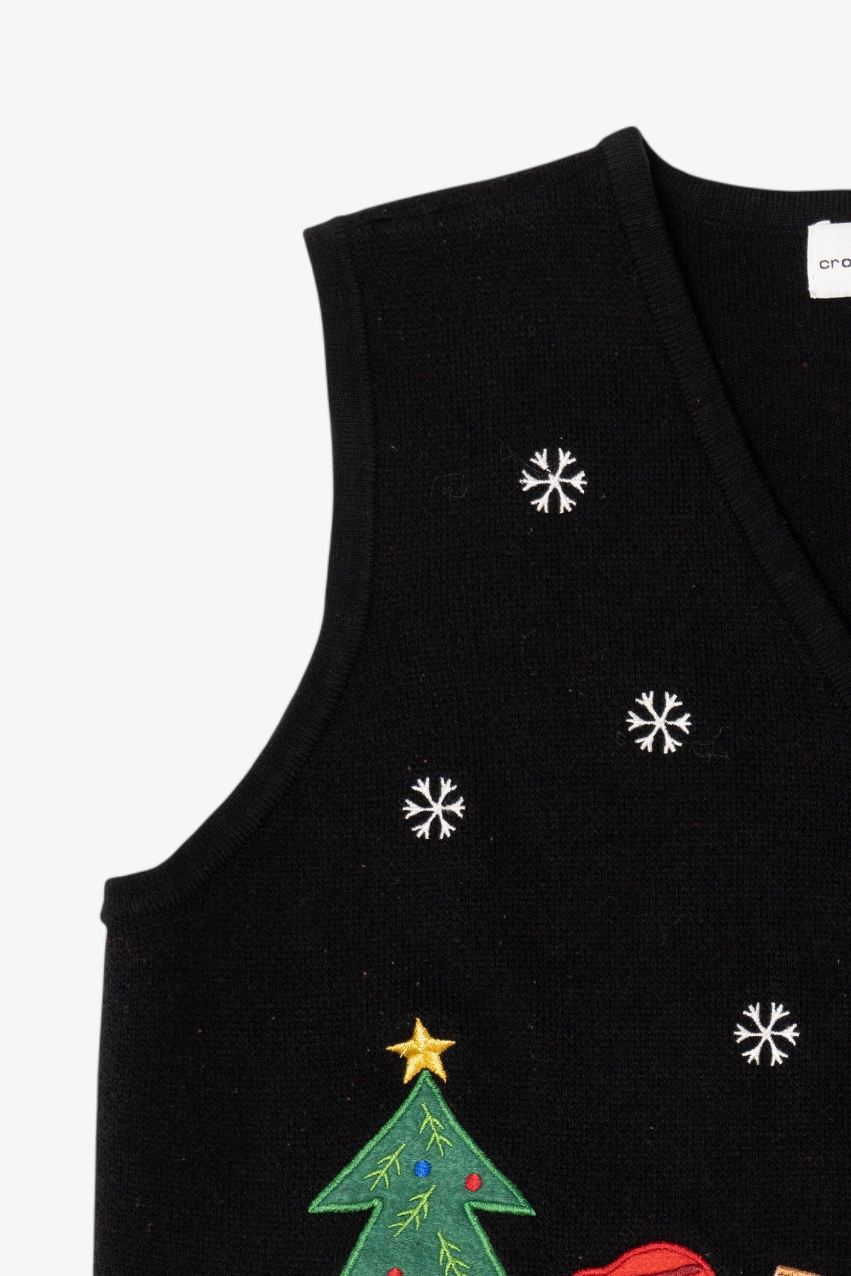 Vintage Black Croft & Barrow Snowmen Ugly Christmas Vest (2000s)
