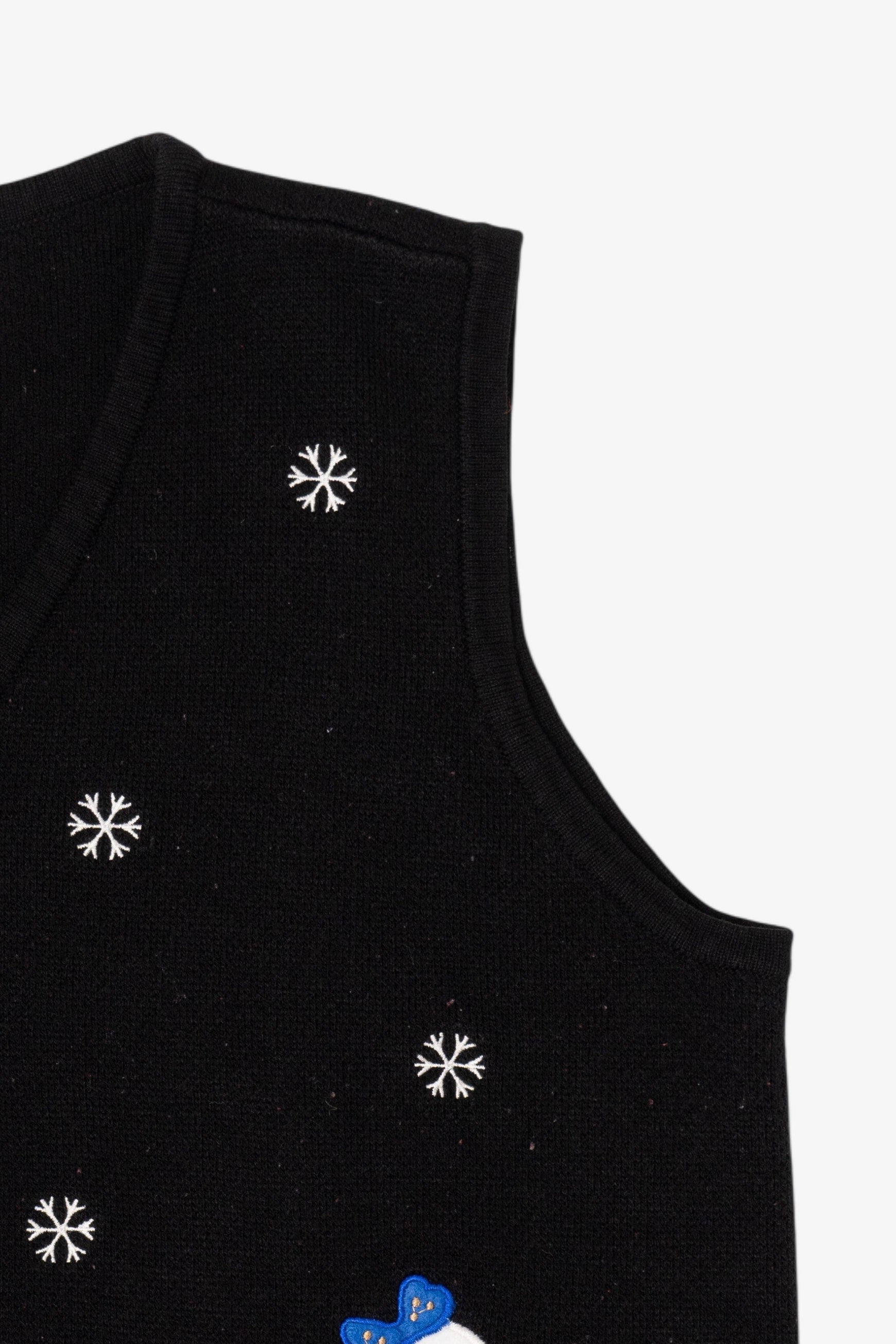 Vintage Black Croft & Barrow Snowmen Ugly Christmas Vest (2000s)