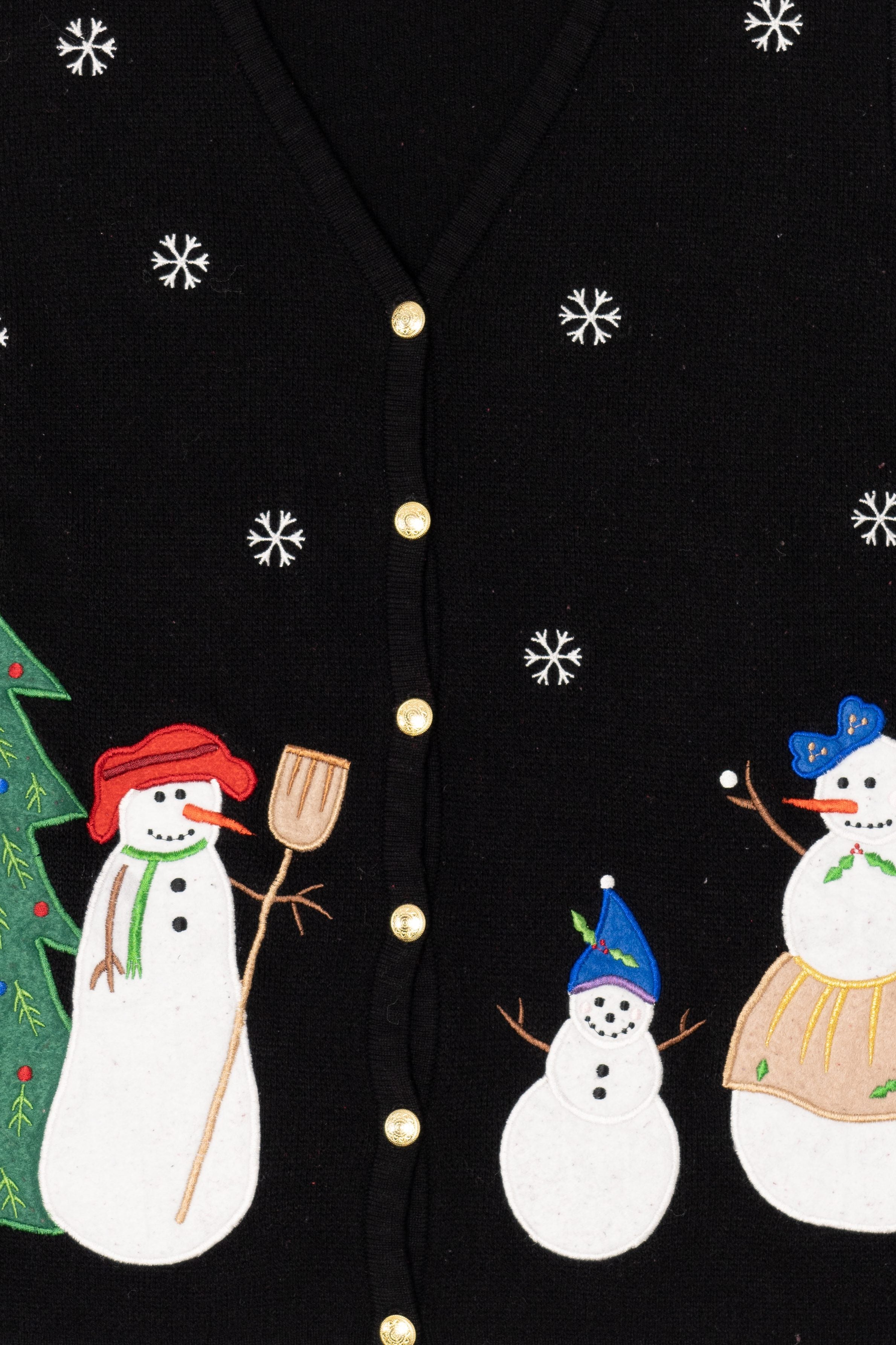 Vintage Black Croft & Barrow Snowmen Ugly Christmas Vest (2000s)