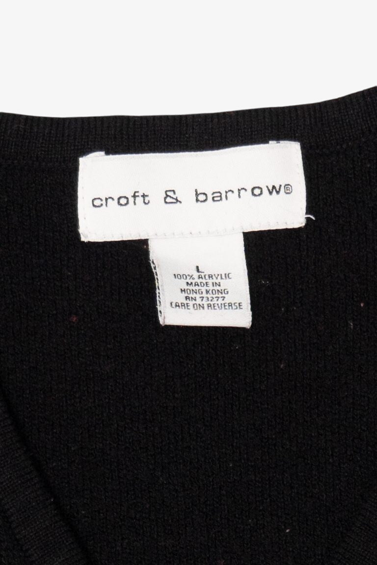 Vintage Black Croft & Barrow Snowmen Ugly Christmas Vest (2000s)