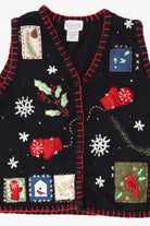 Vintage Black Basic Editions Ugly Christmas Vest (1990s)