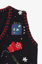 Vintage Black Basic Editions Ugly Christmas Vest (1990s)
