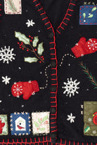 Vintage Black Basic Editions Ugly Christmas Vest (1990s)