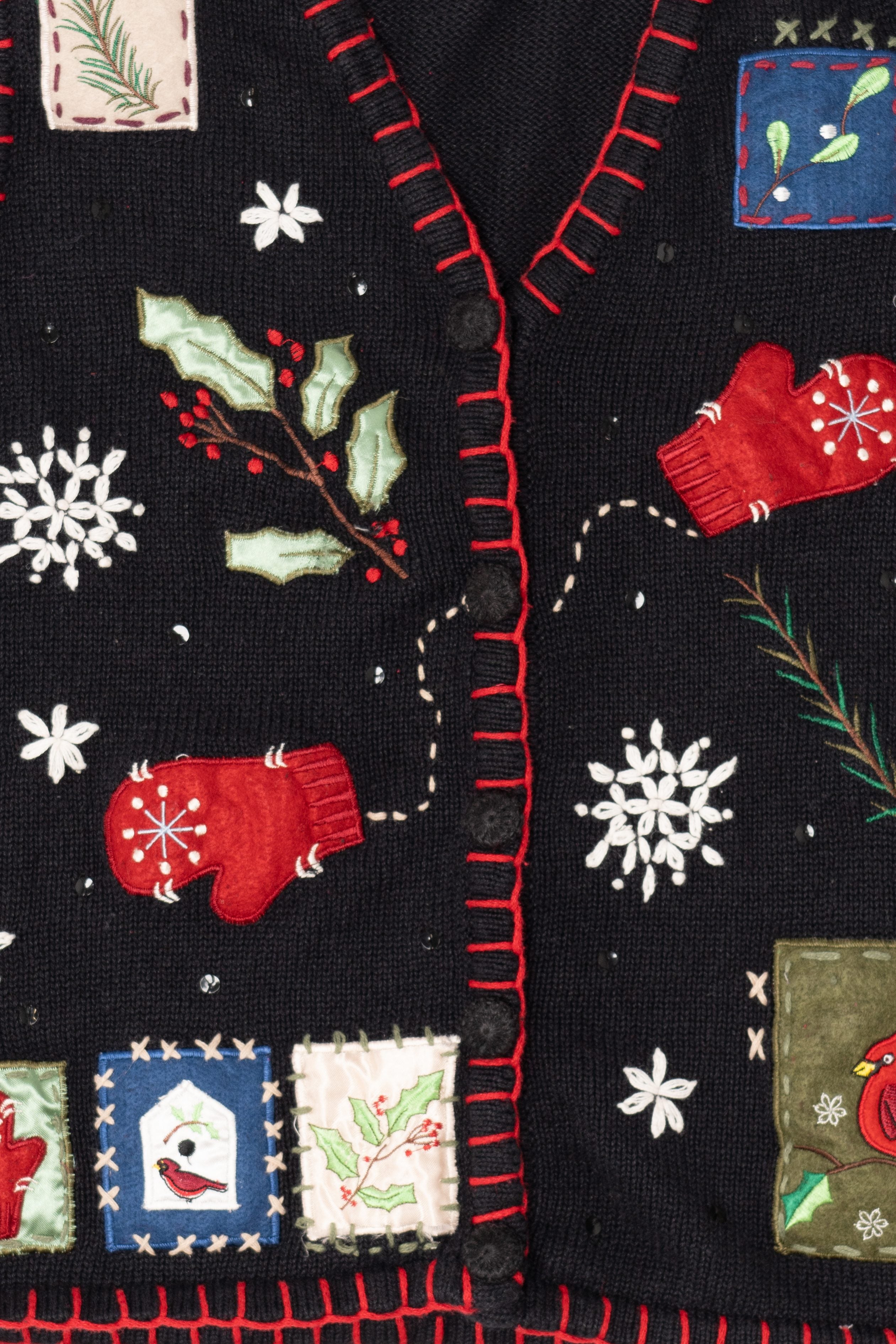 Vintage Black Basic Editions Ugly Christmas Vest (1990s)