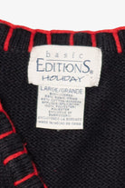 Vintage Black Basic Editions Ugly Christmas Vest (1990s)