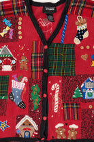 Vintage Red Patches Studio Joy Ugly Christmas Vest (1990s)