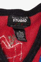 Vintage Red Patches Studio Joy Ugly Christmas Vest (1990s)